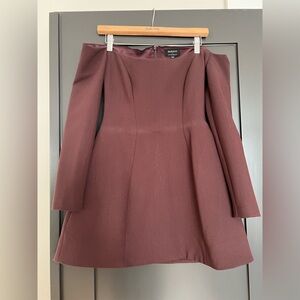 Bardot Burgundy Off Shoulder Dress